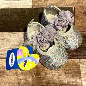 MYGGPP Baby Shoes Size 1 (0-6 mo) Silver